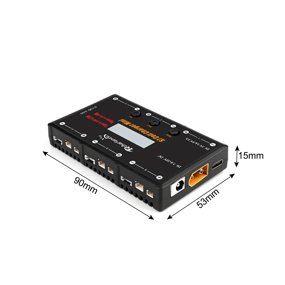 6 канальный 1S LiPo / LiHV зарядное устройство 4 35 Вт/MCX Mcpx MOLEX порт QC 3 0 type C XT60 2 4S DC вход
