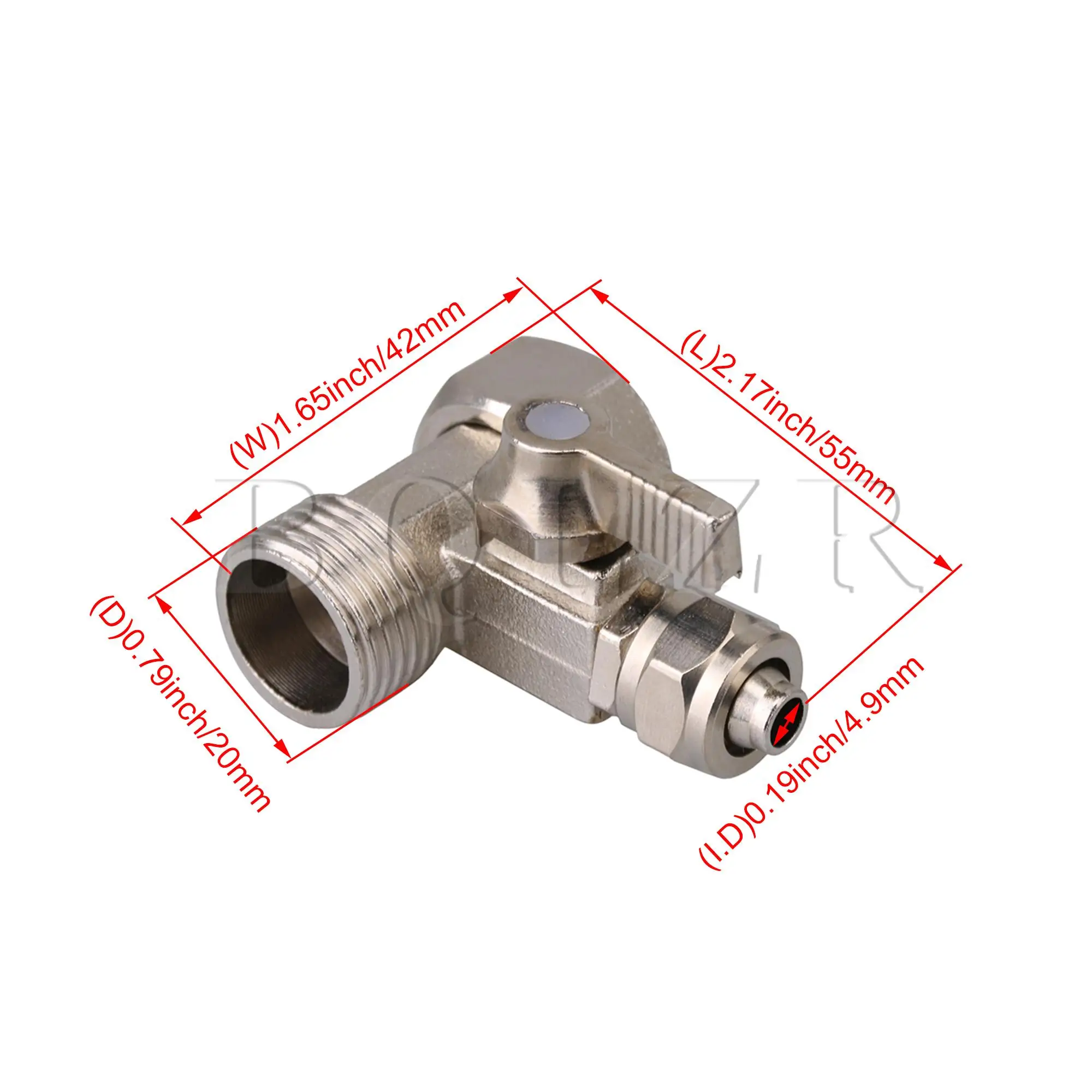 

BQLZR 3-Way Diverter Tee Connector for Kitchen Head Shut Off 1/4" Ball Valve