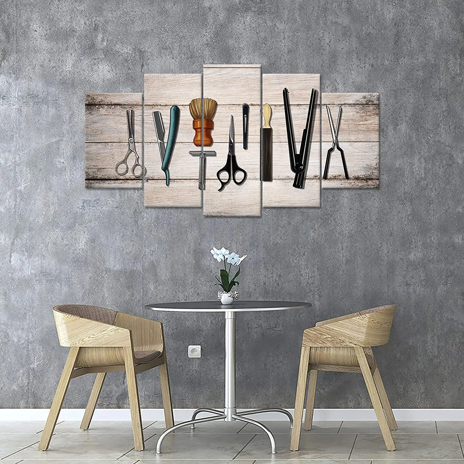 Винтажный парикмахерский инструмент для стрижки волос без рамки 5 шт. HD плакаты