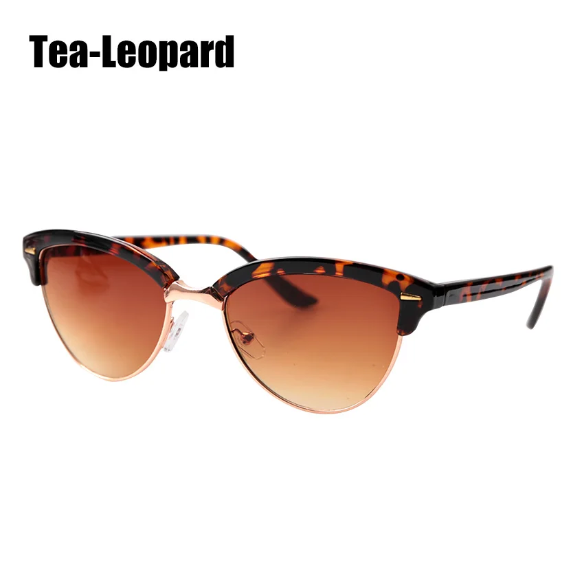 Tea-Leopard SOOLALA полуоправы очки для чтения «кошачий глаз» женские увеличительные очки Пресбиопия солнцезащитные очки для чтения 0,5 от 1,5 до 5,0 - Цвет оправы: Tea-Leopard