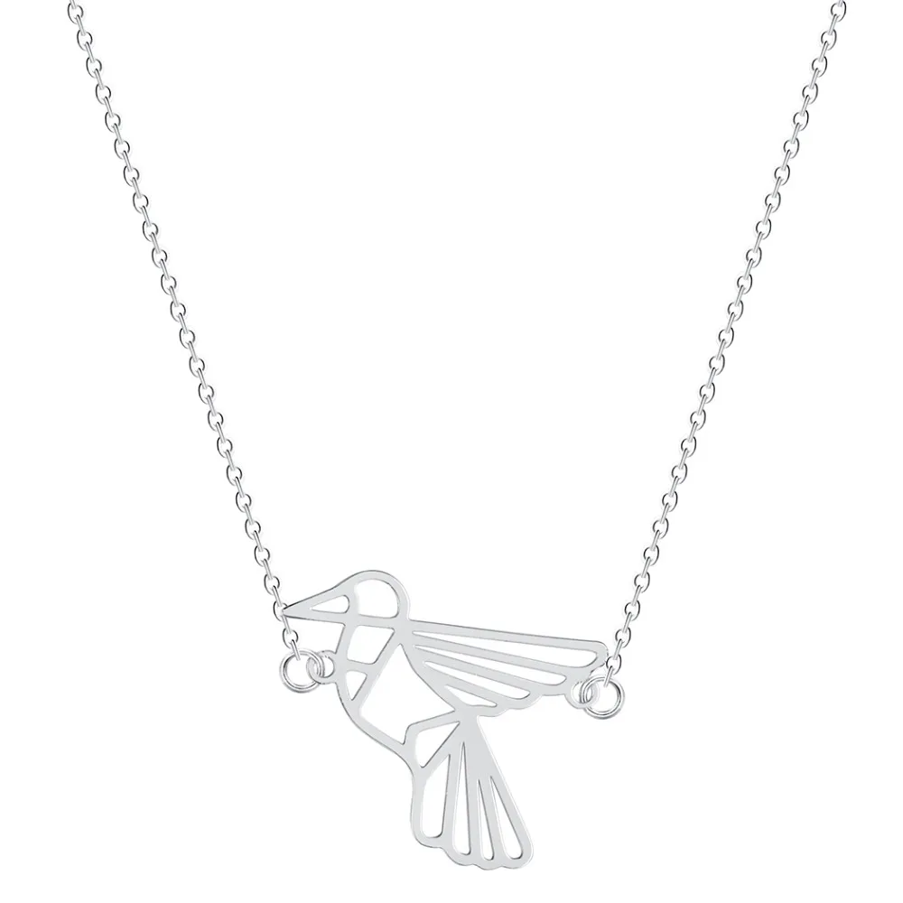 Chereda Элегантное ожерелье из нержавеющей стали с фламинго для женщин ручная