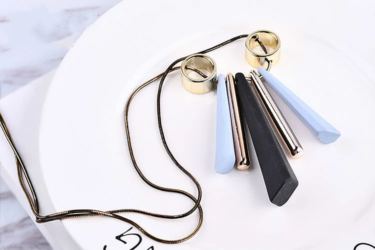 Патент матовый размер Треугольник нож цепочка на свитер аксессуары DIY Осень/Зима