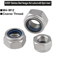 sus201 prevailing torque type hexagon thin nuts with non metallic insert m4 m5 m6 m8 m10 m12