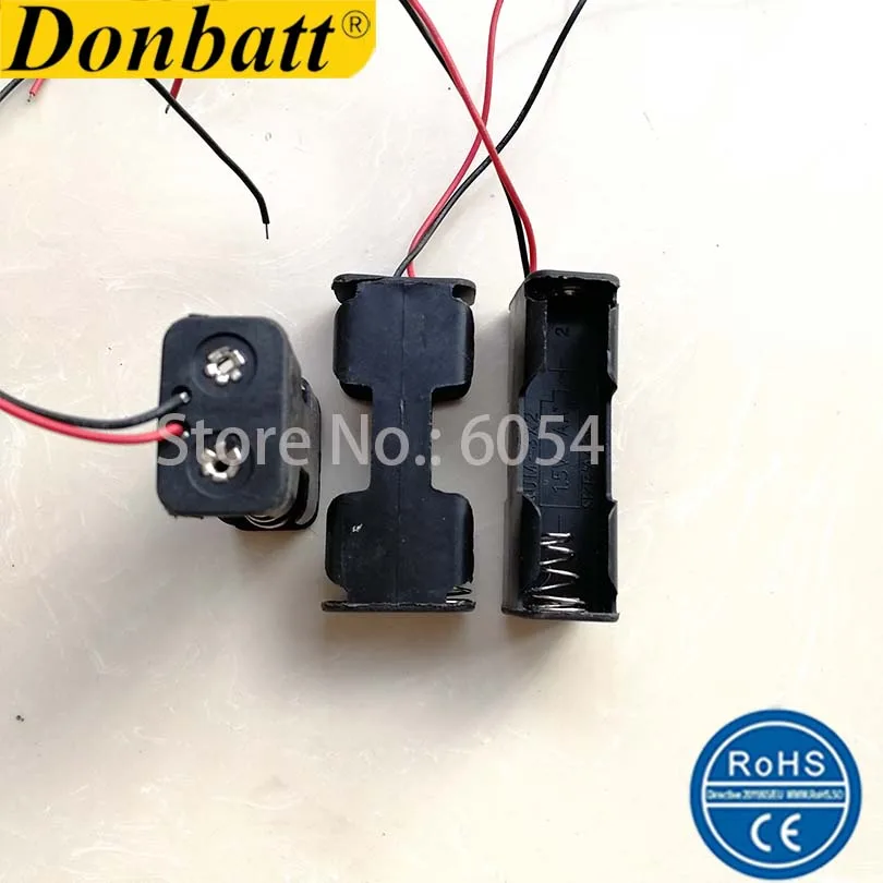 Back to 2 AA battery Case size batteries Holder Box (BB2AA) with 15cm leads 10pcs/lot | Электроника