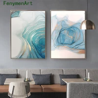 abstract golden lines blue marbled poster print modern green marble wall art canvas painting nordic picture bedroom home decor