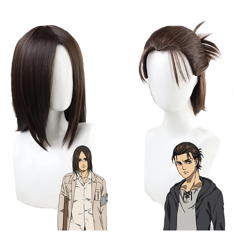 Парик для косплея Эрена джейгера из атаки на Титанов жаропрочные синтетические