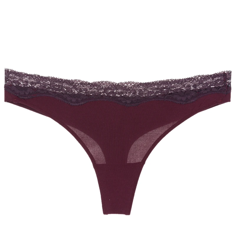 European and American underwear women's sexy lace cotton crotch thong modal seamless low waist ladies | Женская одежда