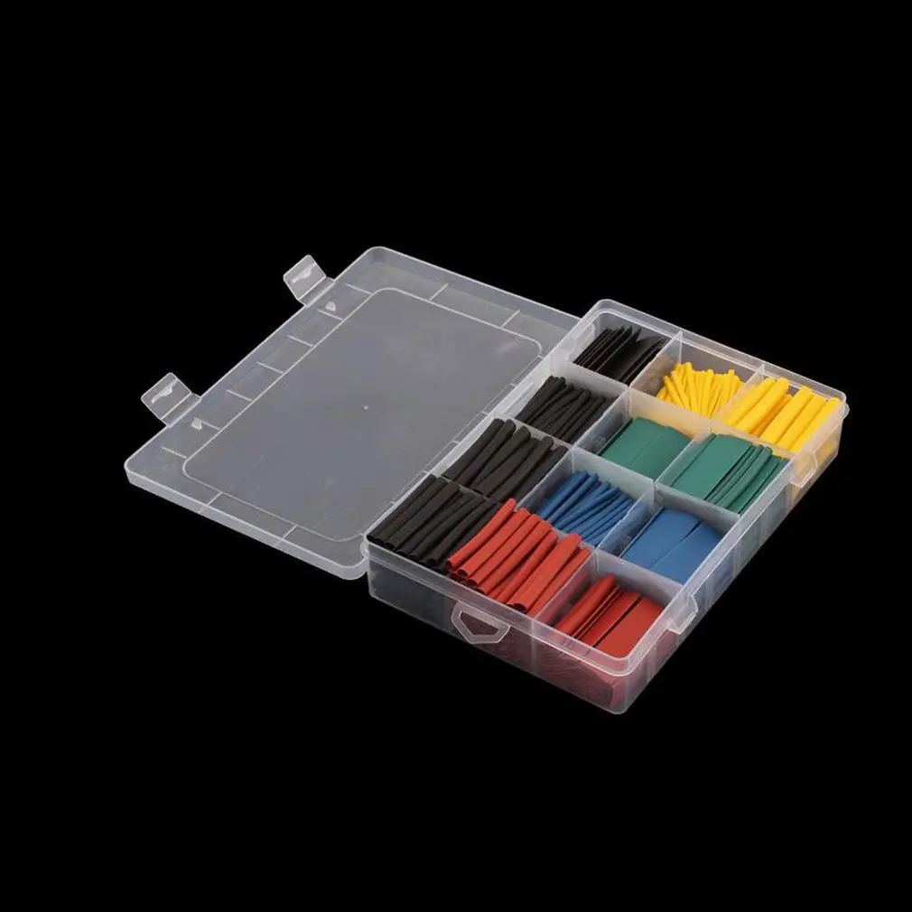 

530pcs Heat Shrinkable Tube Nsulation Shrinkable Tube Assortment Electronic Polyolefin Ratio 2:1 Wrap Wire Cable Sleeve Tube