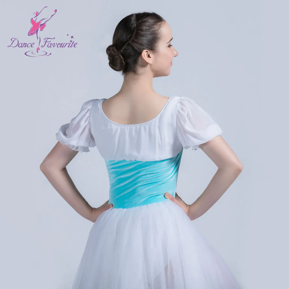 Бледно-голубой бархатный белый топ из спандекса лиф балетная пачка