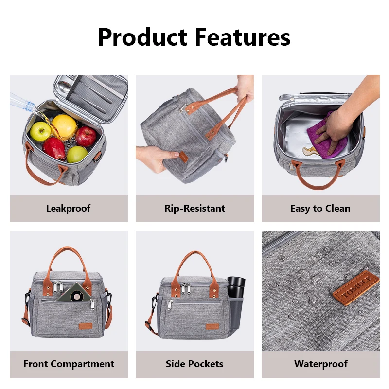 

Portable Lunch Bag Thermal Insulated Cooler Bag Picnic Food Storage Bags 9L Shoulder Lunch Box Tote Travel Picnic Handbag
