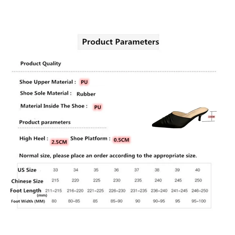 

Women's Pumps Pleated Solid Color Kitten Heels Runway Party Exquisite Household Outdoor Lightweight Woman Shoes 2021 New Design