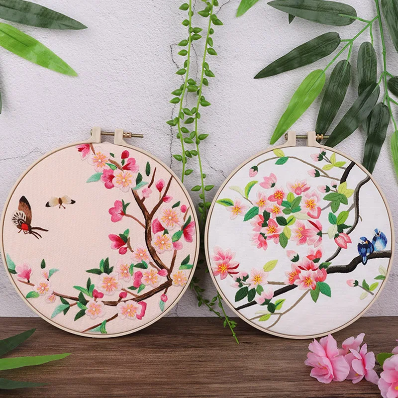 Набор для вышивки китайским цветком с обручем вышивка крестиком ручная работа