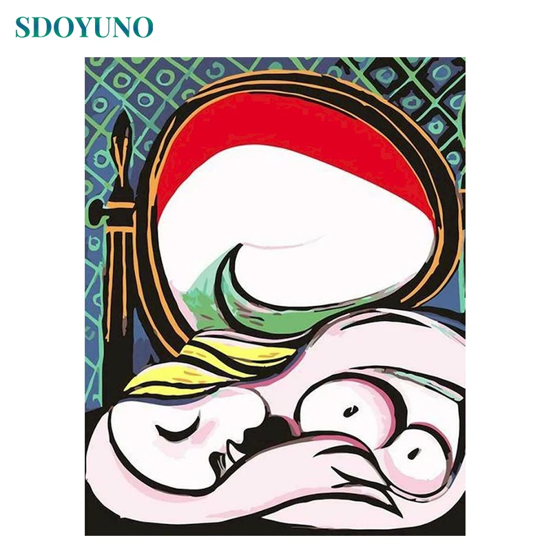 

SDOYUNO 60x75cm Paint By Numbers Kits DIY Abstract Oil Painting By Numbers On Canvas Figure Frameless Digital Handpaint Home Dec