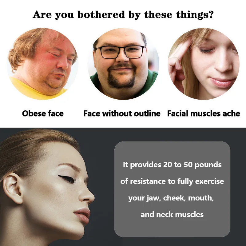 Массажер для лица и фитнеса мужчин тренажер челюсти мышц pop n go щеточка жевания