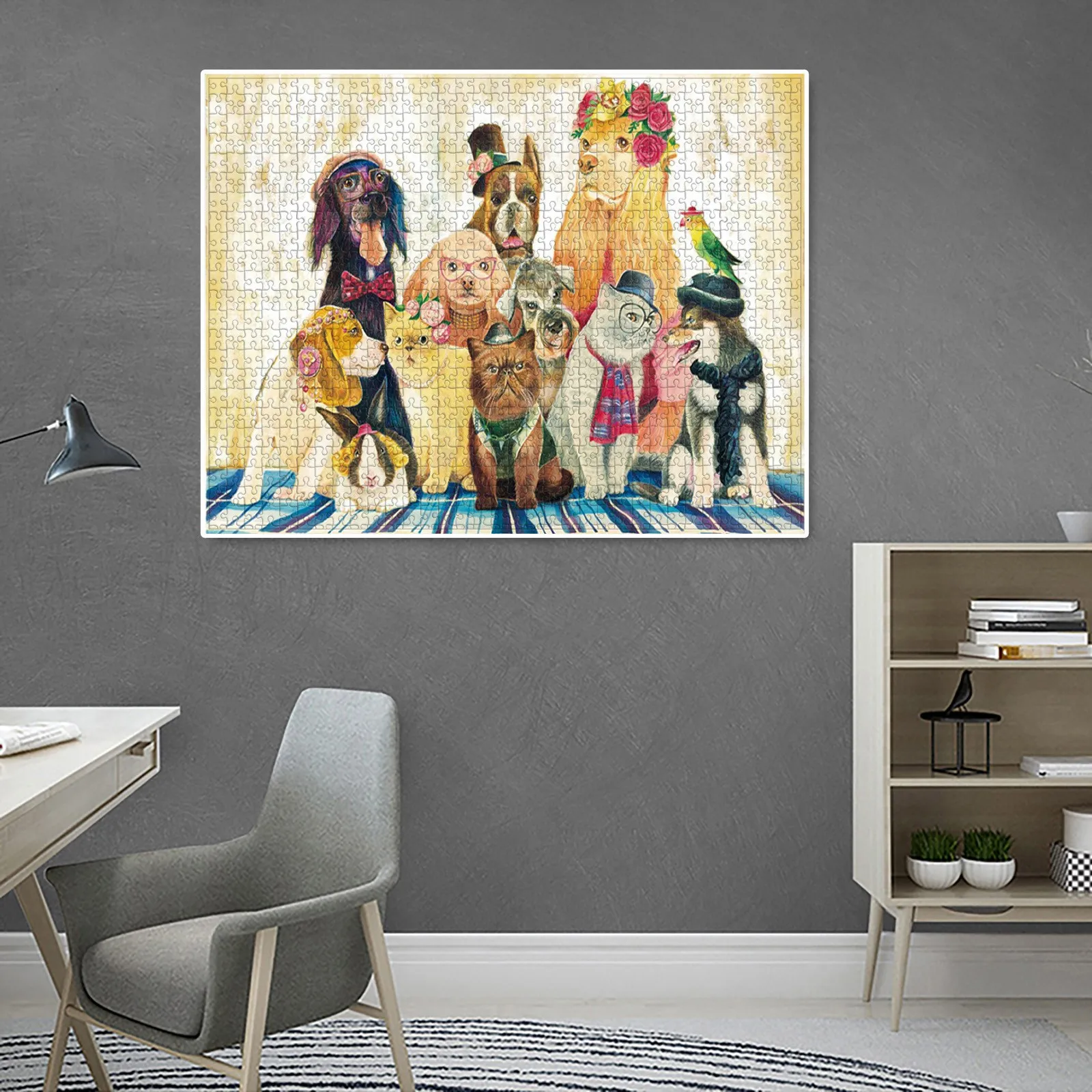 

HIINST 1000 Pieces Cartoon Cute pets picture Jigsaw Puzzles Kids Educational Adult Intelligence Puzzle Drop Ship