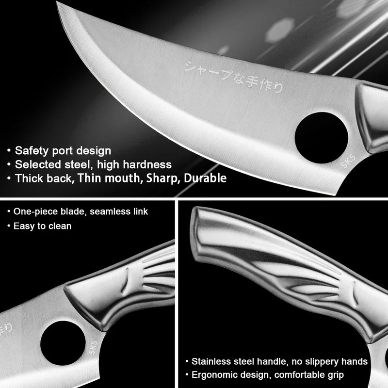 Охотничий нож 5 дюйма кухонный из нержавеющей стали для измельчения мяса