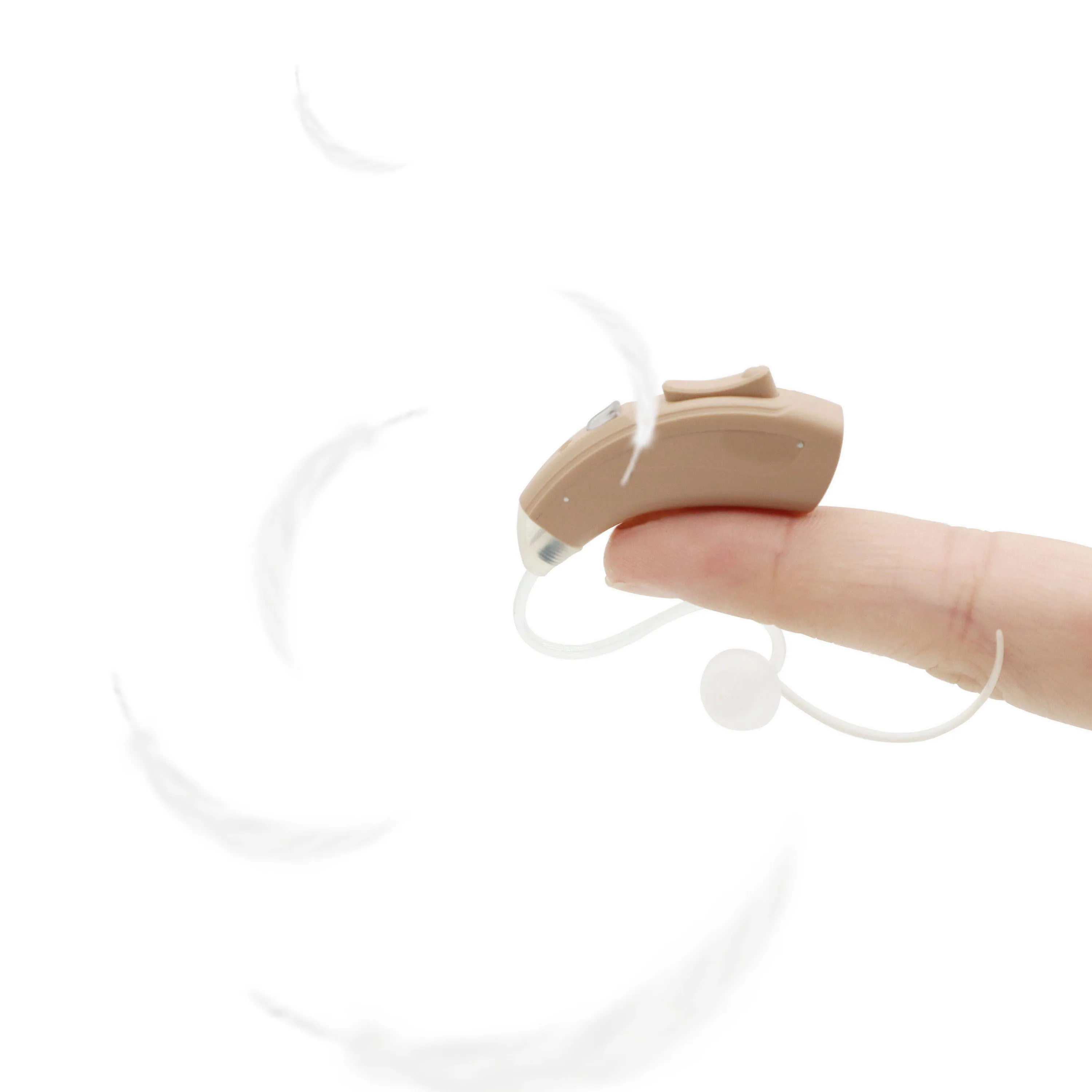 

Self-fitting hearing check rechargeable BTE digital hearing aid with wireless which are similar to hearing assist