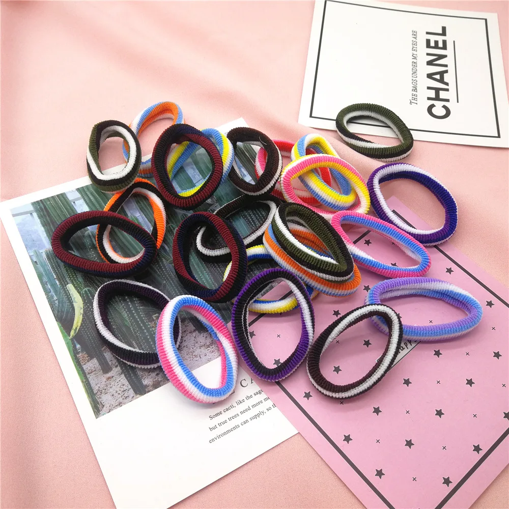 

100pcs Women's Hair Circle Simple Seamless Trend Hair Rope Hair Accessories High Elastic Color Fashion Accessories