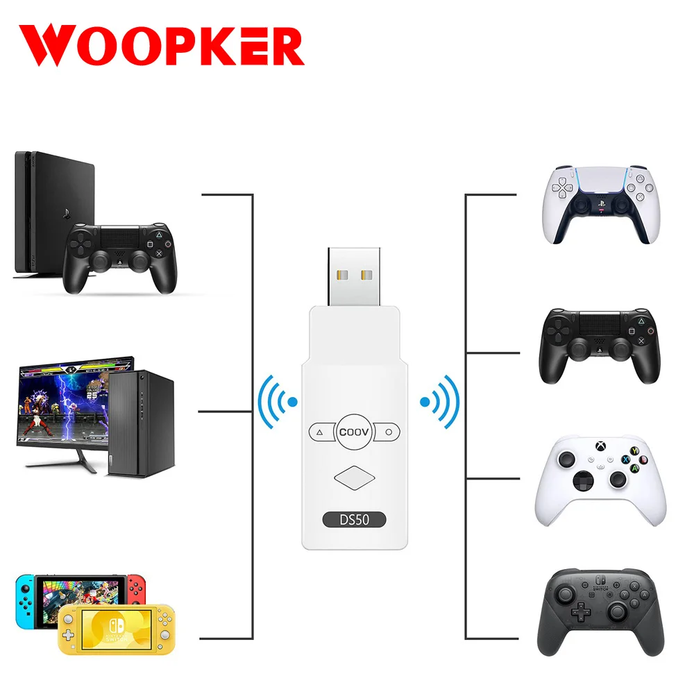

Wireless Bluetooth Controller Adapter Converter for Nintendo Switch Pc Ps4 Ps3 Ps5 Controller Multi-platfor