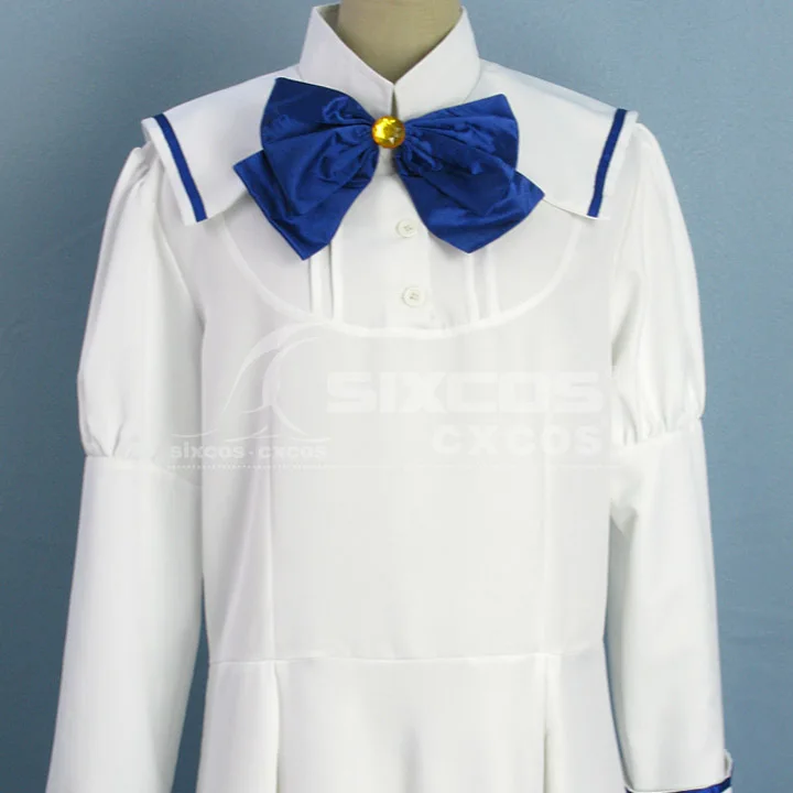 Игра Otoboku косплей костюм белого цвета милые широким отворотом платье парадный