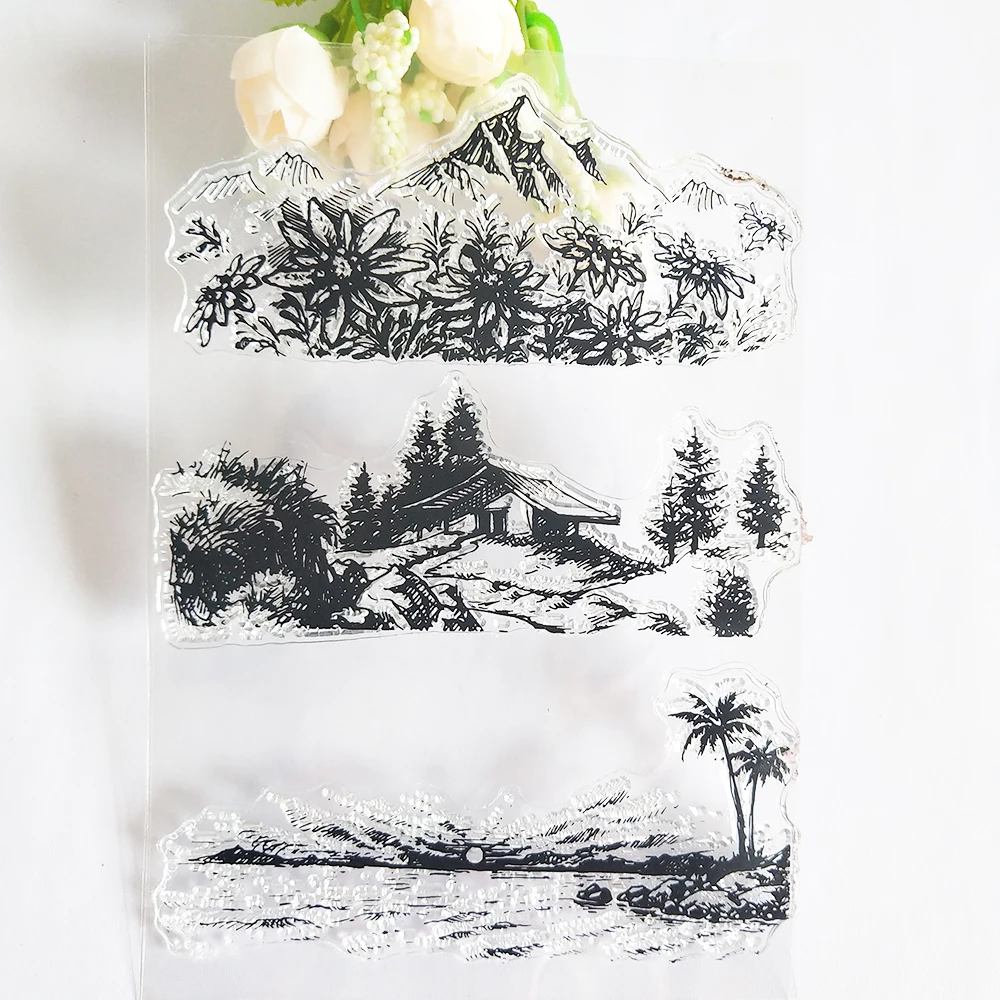 

Three Seasons Scenery Transparent Clear Stamp/Seal for DIY Scrapbooking / Photo Album Decorative Silicone Stamps Sheets