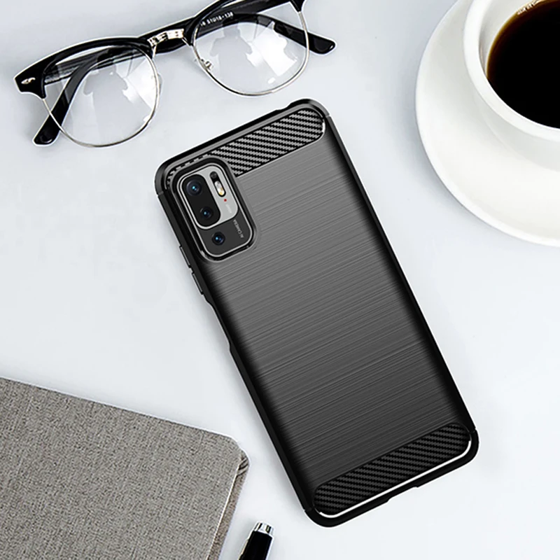 

For Xiaomi Poco M3 Pro Case Carbon Fiber Shockproof Soft Silicone Cover for For Xiaomi Poco M3 Pro 5G Case for Poco M3 Pro 5G