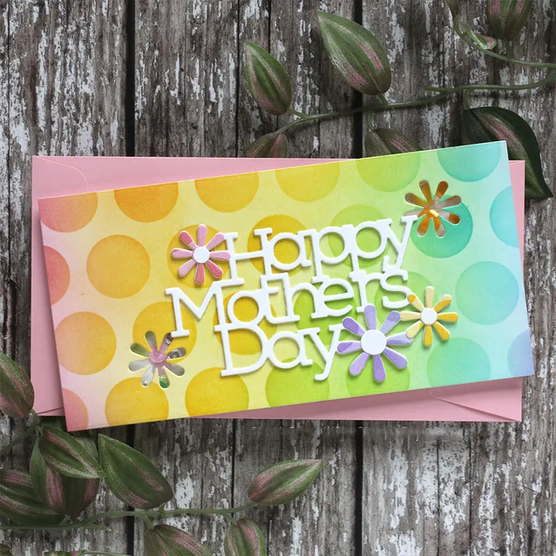 

Happy Mothers' Day Cutting Dies Scrapbook Dariy Decoration Stencil Embossing Template DIY Greeting Card Handmade
