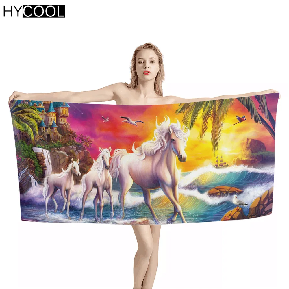 

Microfiber Face Bath Towels Horse Animal Printing Women Men Large Qucik Dry Soft Beach Swim Sport Towel Camping Yoga Toallas