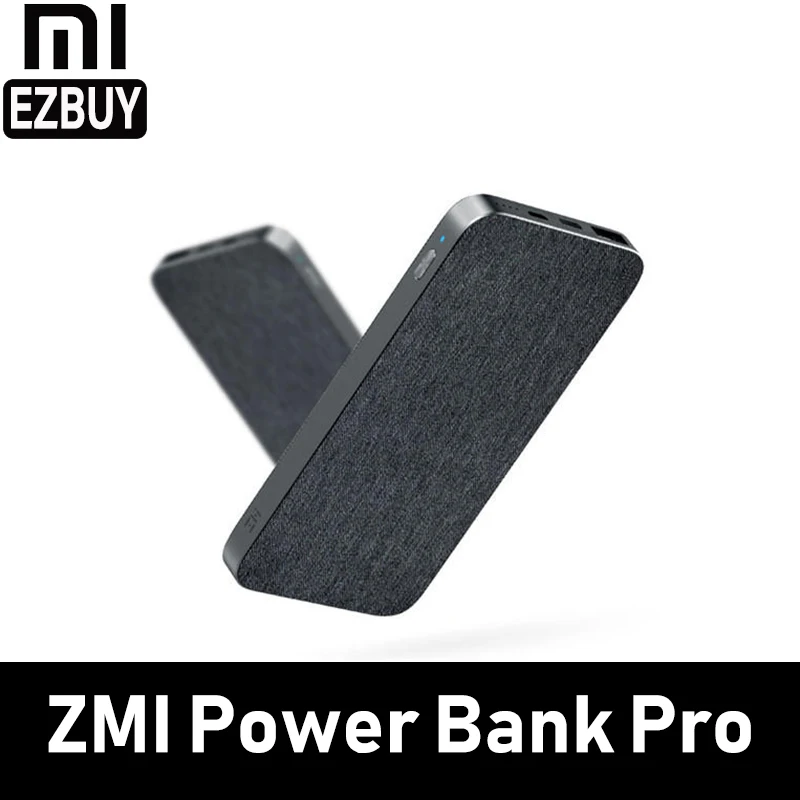 Xiaomi ZMI QB910 10000mAh power Bank type-C 2-way 18W быстрая зарядка портативный внешний аккумулятор usb-хаб для iPhone-темно-серый