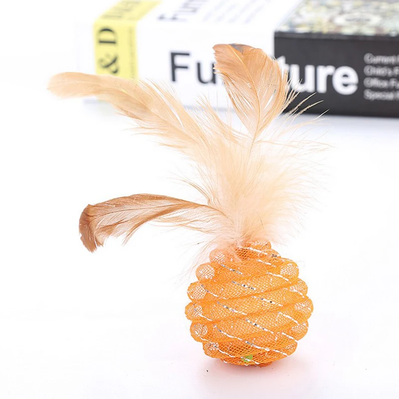 1 шт. игрушка для кошек ананас линейный мяч с перьями новинка милая домашних