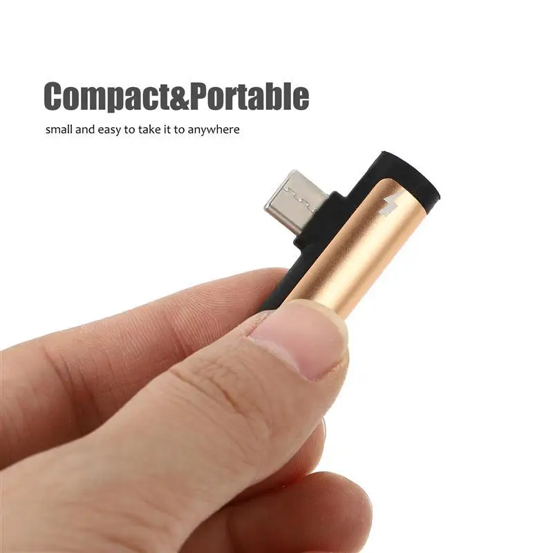 

2pcs Headphone Adapter 2-in-1 Type C to 3.5mm Audio Adapter and Fast Charging