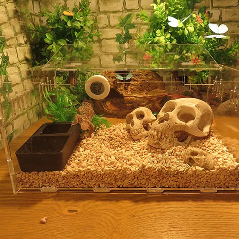 Черный пластиковый контейнер для воды и рептилий Террариум разведения кормления