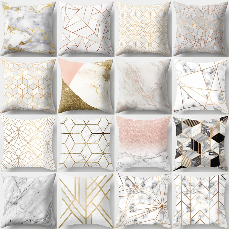 

Brief Marble Geometric Sofa Decorative Cushion Cover Pillow Pillowcase Polyester 45*45 Throw Pillow Home Decor Pillowcover 40507