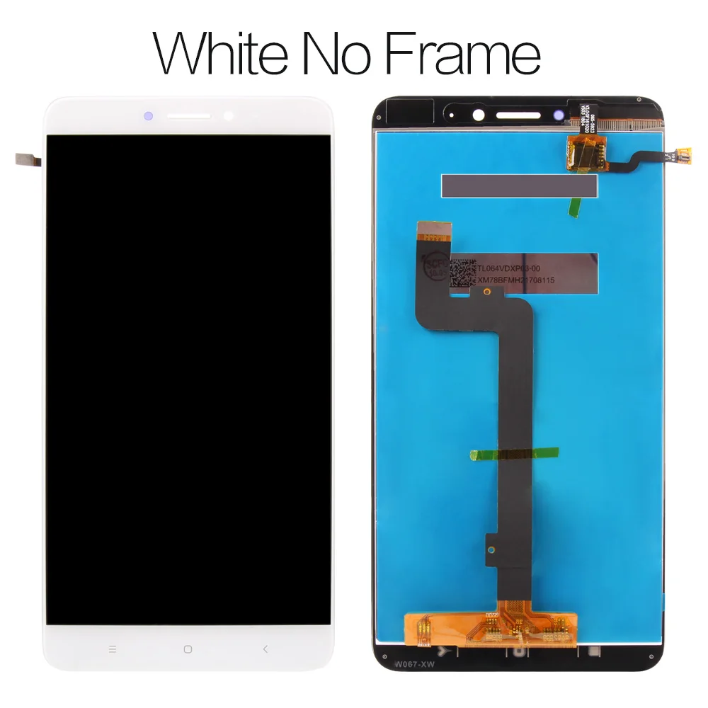 White no Frame 6,4" 1920x1080 ips lcd дисплей для Xiaomi Mi MAX 2 lcd сенсорный экран для Max2 Mi Max 2 lcd дигитайзер с рамкой запасные части - Цвет: White no Frame