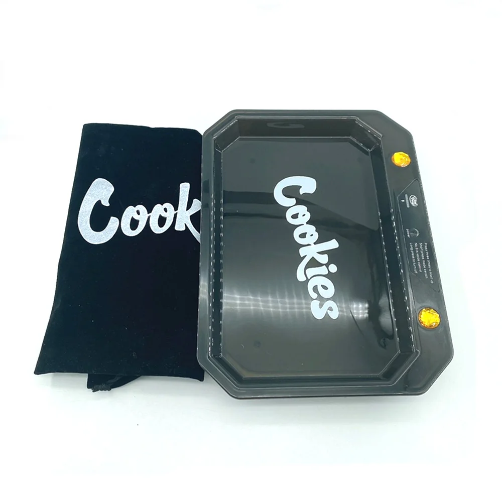 

New Desgin Octagon LED Tray USB Charging Tobacco Cigarette Rolling Glow Tray with HandBag Smoking Accessories Cigarette Box