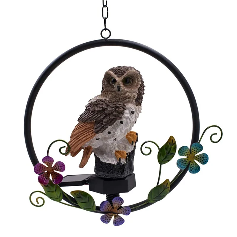 1 шт. Солнечная лампа сова подвесной светильник на солнечной батарее