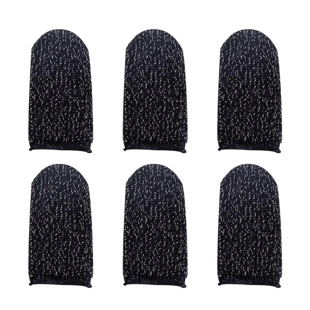 3 Pair Black Мобильный игровой контроллер PUBG, рукав для пальца, 6 комплектов, анти-пот, дышащий, полный сенсорный экран, чувствительные джойстики - Цвет: 3 Pair Black