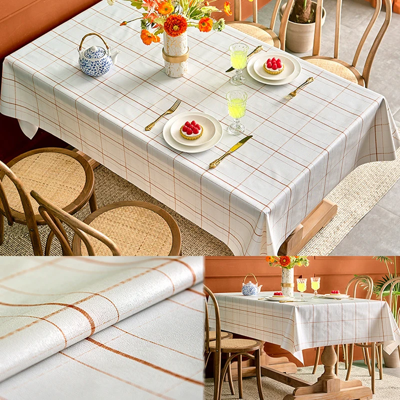 

Waterproof Oilproof Table Cloth Fade-resistant Soft PVC Tablecloth Mats Stain Resistant Wipeable Decorative Table Covers Pads