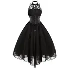 Женское винтажное платье в стиле рокабилли, черное платье с цветочным принтом, пышная юбка в стиле 50-60-х годов, элегантный наряд для повседневной носки и вечеринок, на лето 2020