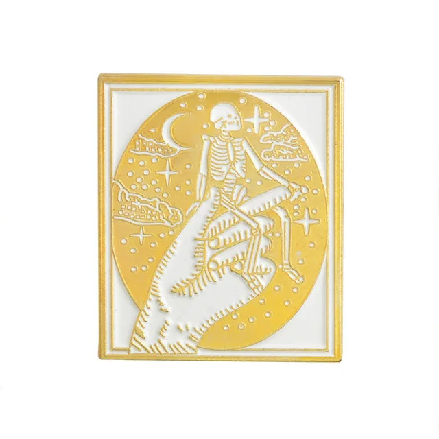 Fine Punk Dark Skeleton on finger Brooches Moon Scorpion Brooch Pins Enamel Pin Lapel Badges Women Men Accessories | Дом и сад