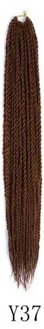 Qphair Ombre Сенегальские вьющиеся волосы крючком косы 24 дюйма 30 корней/упаковка синтетические плетеные волосы для женщин черные кроличьи волосы - Цвет: y37