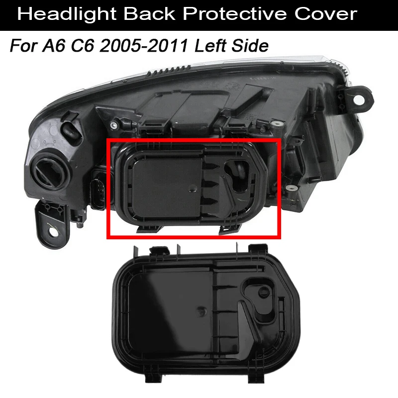 

Car Side Headlight Back Seal Dust Cover head light lamp Protective Cap For- A6 C6 S6 RS6 2005-2011 4F0941158