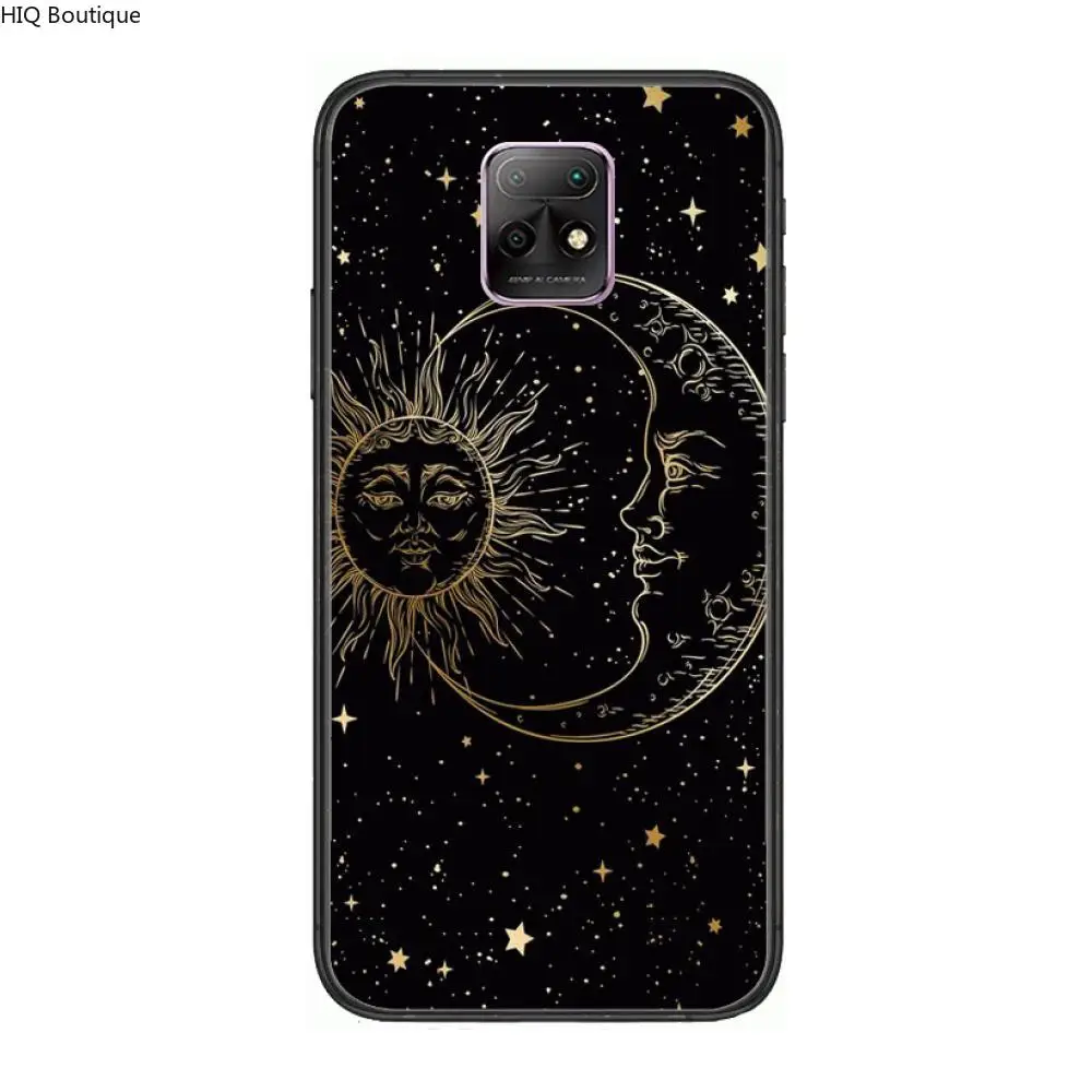 

Sun moon with face Phone Case For XiaoMi Redmi 10X 9 8 7 6 5 A Pro S2 K20 T 5G Y1 Anime Black Cover Silicone Back Pretty