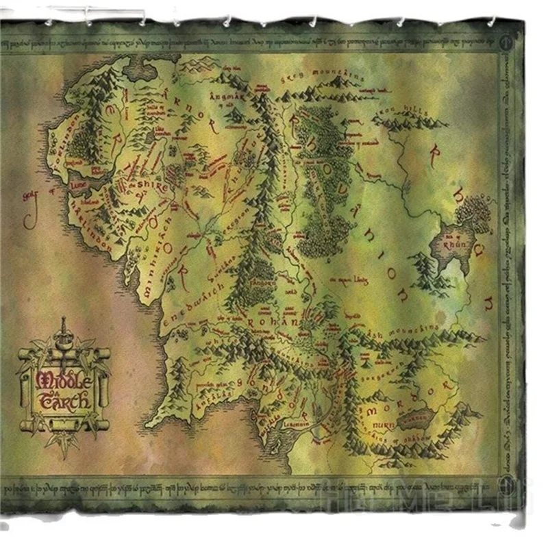 Занавеска для душа с картой ближней земли от Ho Me Lili фантастические винтажные