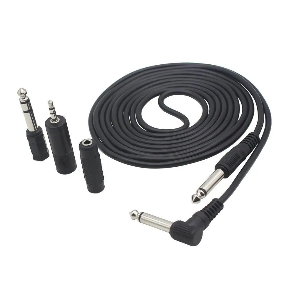 

3M/ 10 Feet Instrument Guitar Audio Cable 1/4-Inch 6.35mm Straight to Right Angle Plug with 3 Adapters