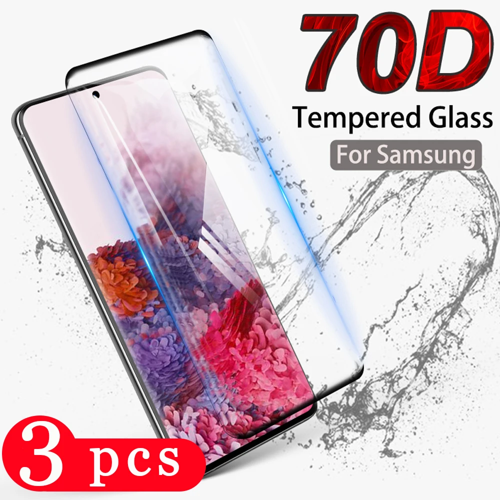 

3Pcs full cover for samsung galaxy note 10 plus pro 10 lite 9 8 tempered glass protective film phone screen protector smartphone