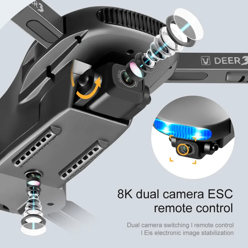 2021 nuevo LU3 MAX GPS Drone 8K C&aacute;mara Dual de Hd 5G Wifi Fpv Drone Profesional plegable Quadcopter Rc sin escobillas del Motor helic&oacute;ptero Juguetes-2