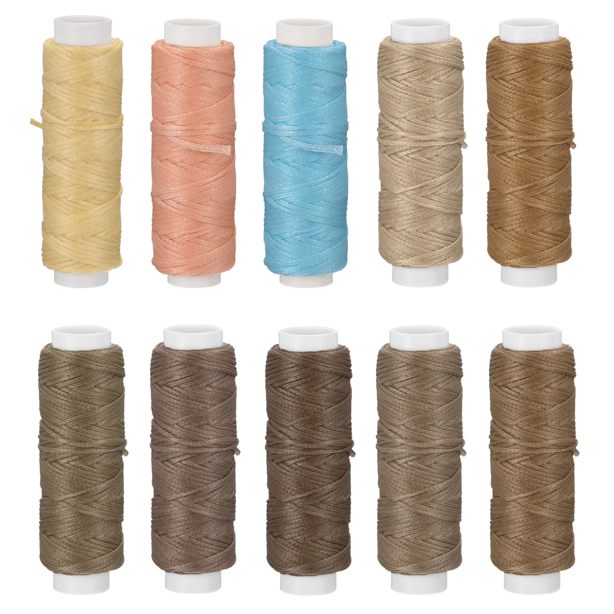 

Uxcell Multiple Color Wax-coated Polyester Threads 16 Yards 0.8mm Dia Leather Sewing Thread Cord 10pcs