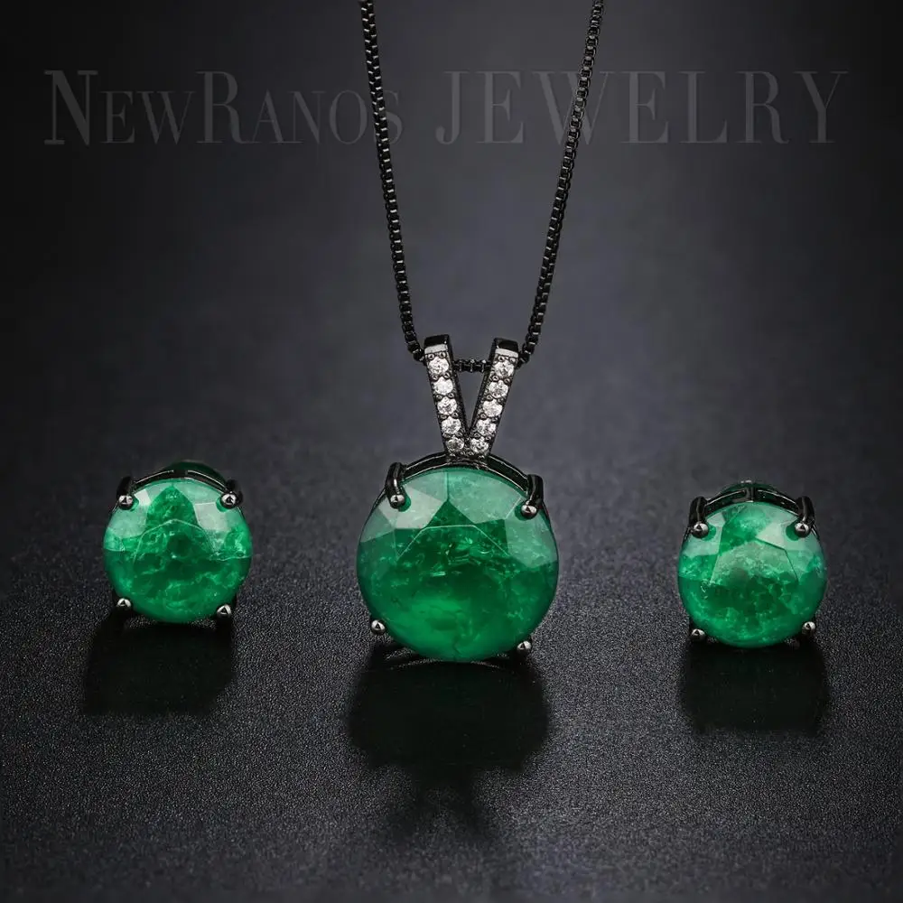 Комплект из колье и серёг с фианитами SFX001454 | Украшения аксессуары