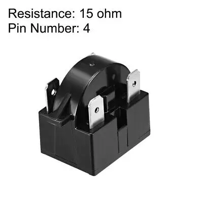 2 Pcs 15 Ohm 4 Pin Refrigerator PTC Starter Relay Black | Connectors